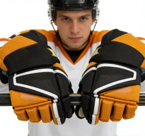 Yellow and Black Ice Hockey Glove, Training Equipment
