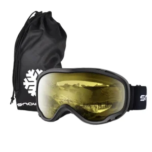 Youth OTG Sports Eyewear Yellow Lens Ski Goggles with UV400 Protection and Double Anti-Fog Layer for Snowboarding