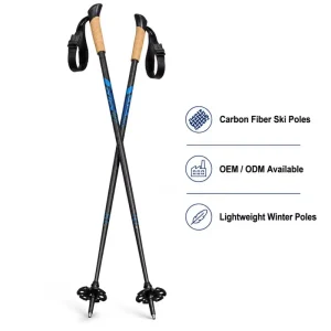 Zeroring Aluminum Carbon Nordic Ski Poles Cross Country Snow Poles With Cork Grip OEM
