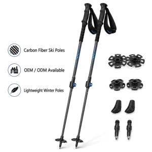 Zeroring Custom Ski Poles With Replaceable Basket and Tip Carbon Composite Snow Pole Set OEM